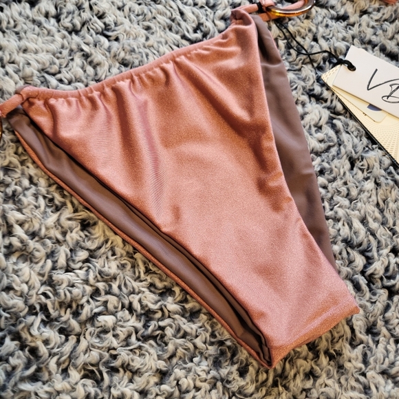 VDM The Label Ziggy Reversible Bikini Bottoms - Metallic/Matte Pink Rose - M - Picture 8 of 16